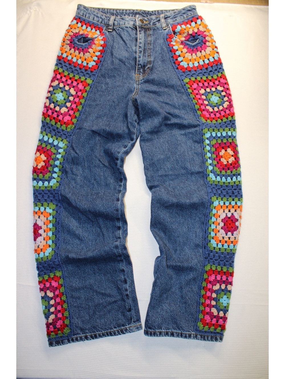 FARM Rio Crochet Squares Patchwork Jeans - Picture 1 of 5